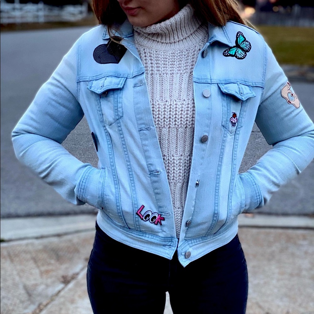 Denim jacket with patches